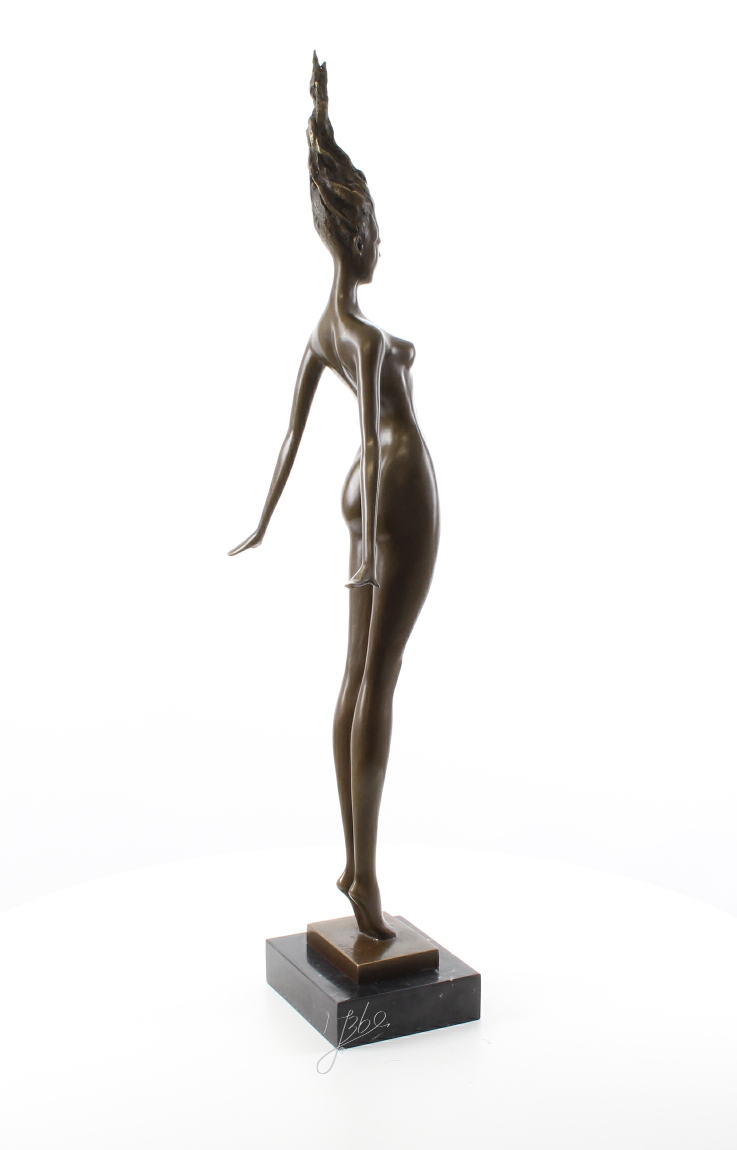 Elegante modernistische Bronze Skulptur zeitgenössische weibliche Aktstatue 13