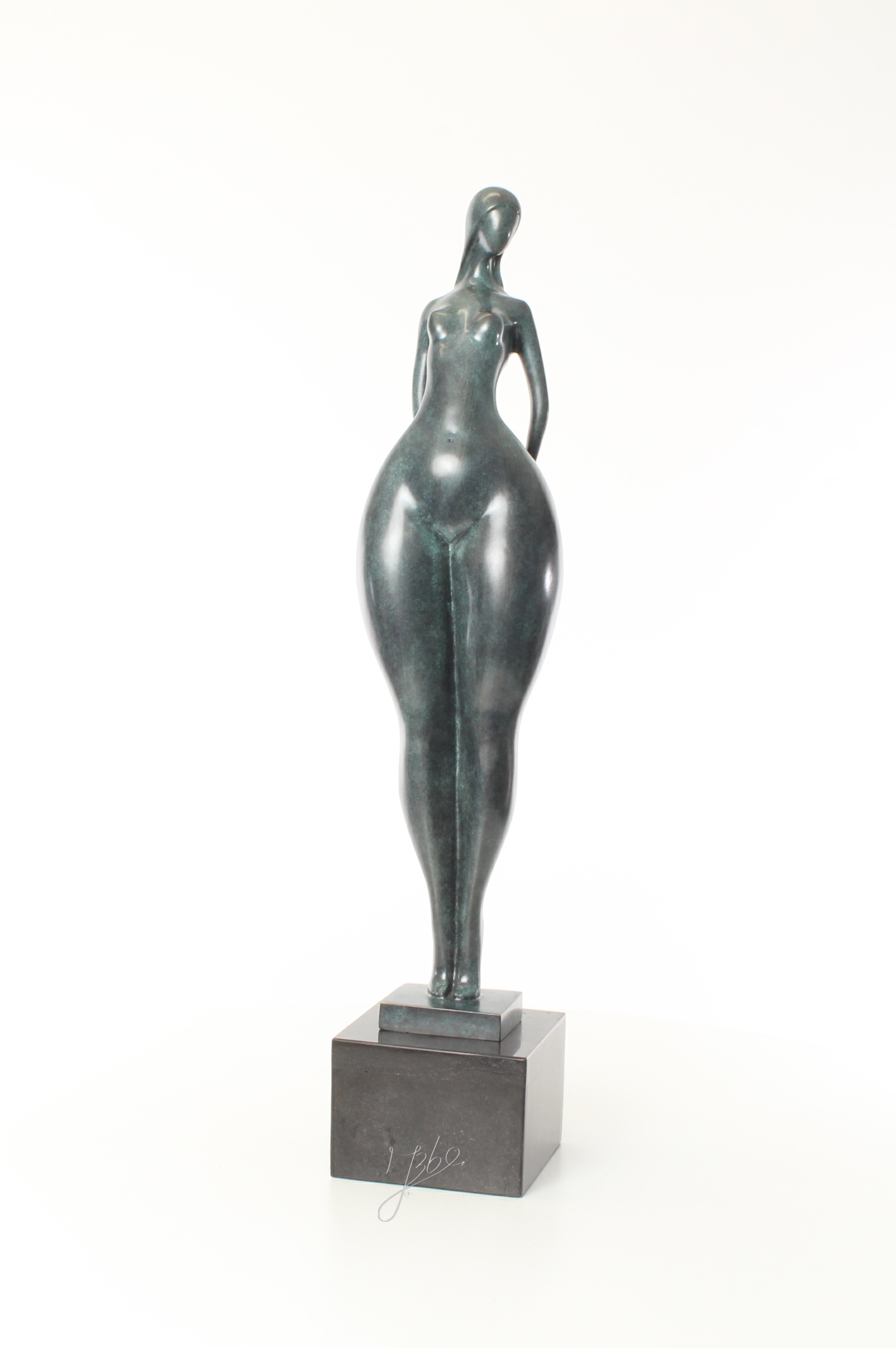 Einzigartige modernistische Bronzeskulptur abstrakte weibliche Figur 3