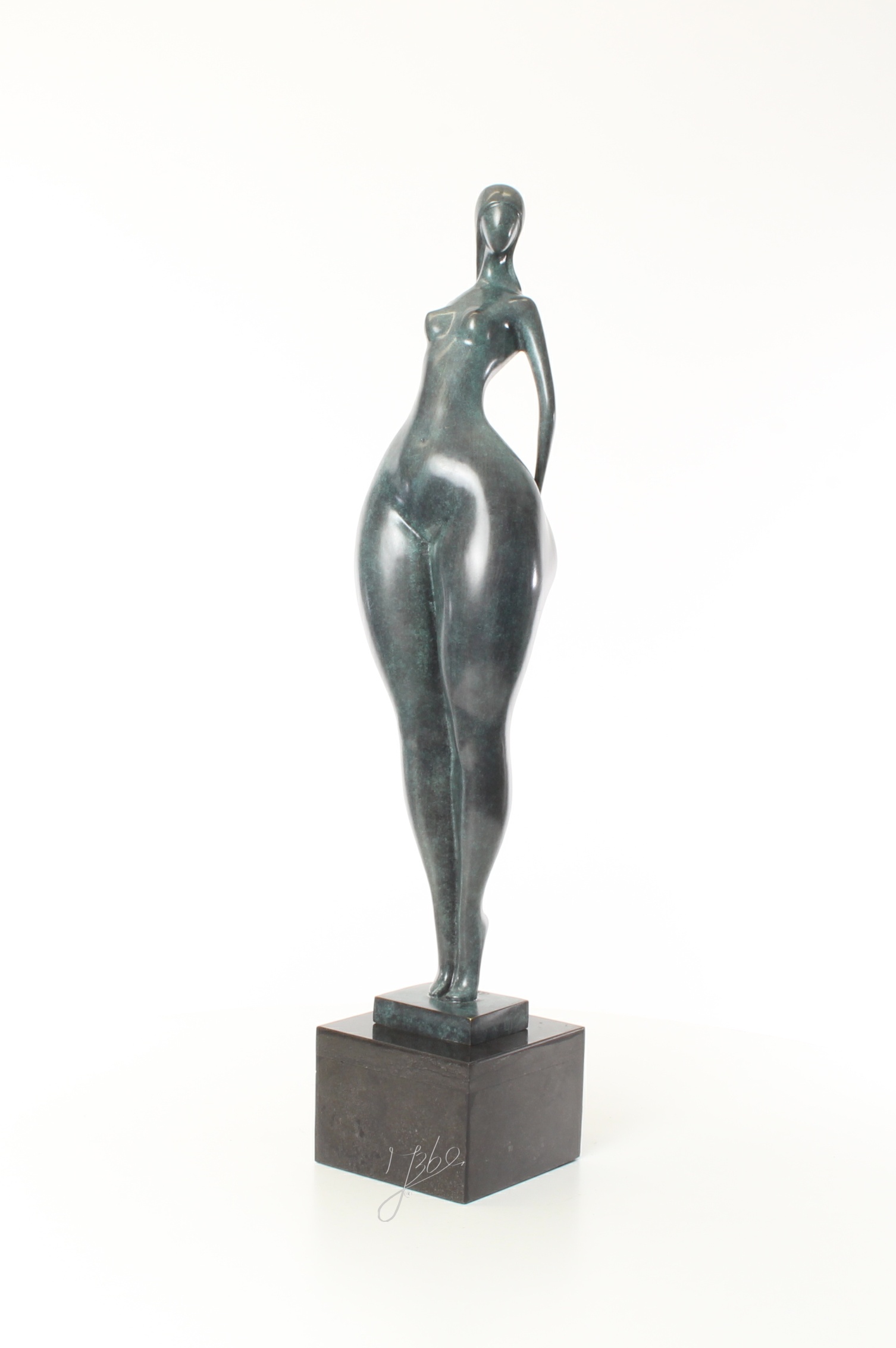 Einzigartige modernistische Bronzeskulptur abstrakte weibliche Figur 5