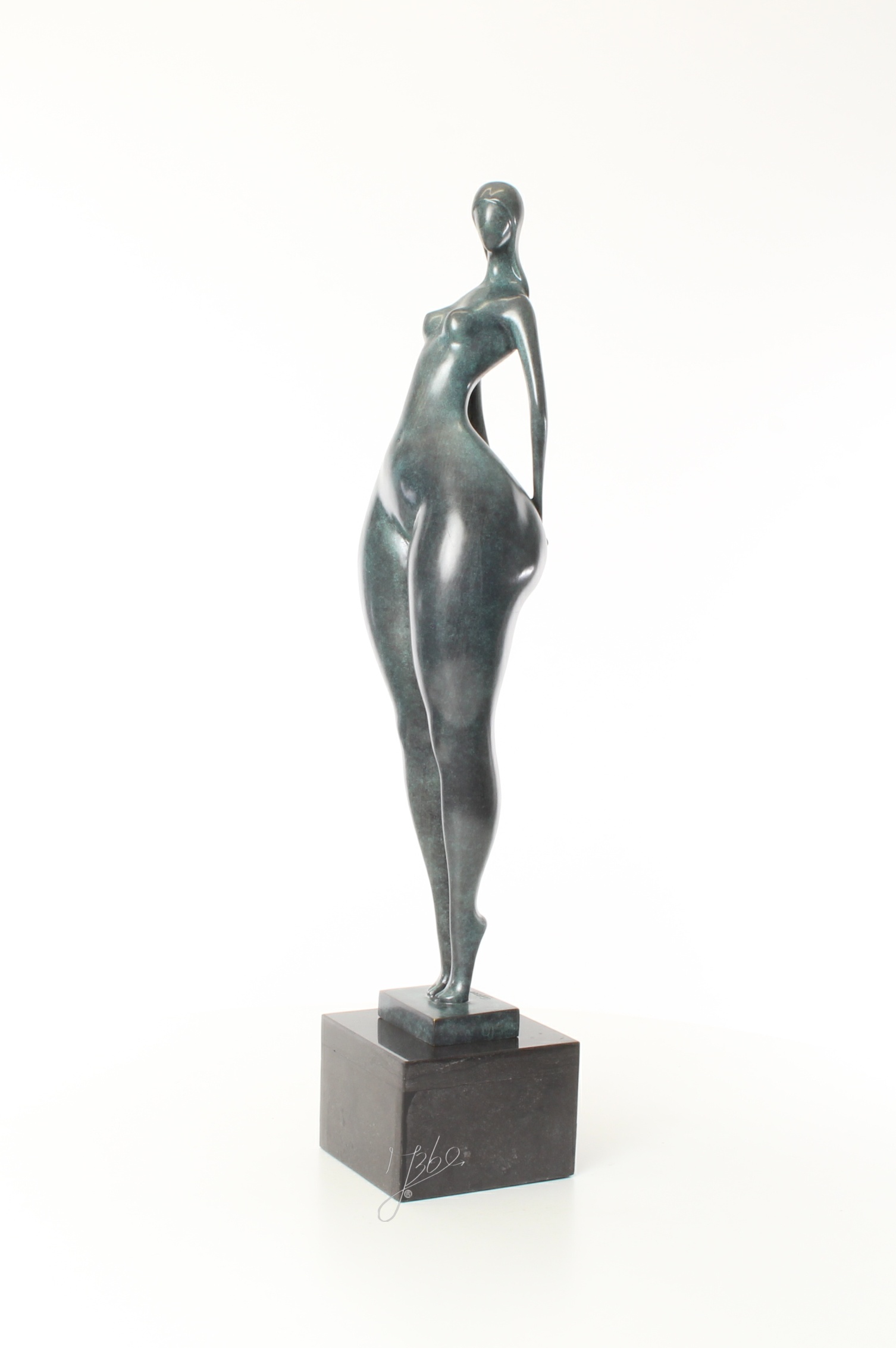 Einzigartige modernistische Bronzeskulptur abstrakte weibliche Figur 8
