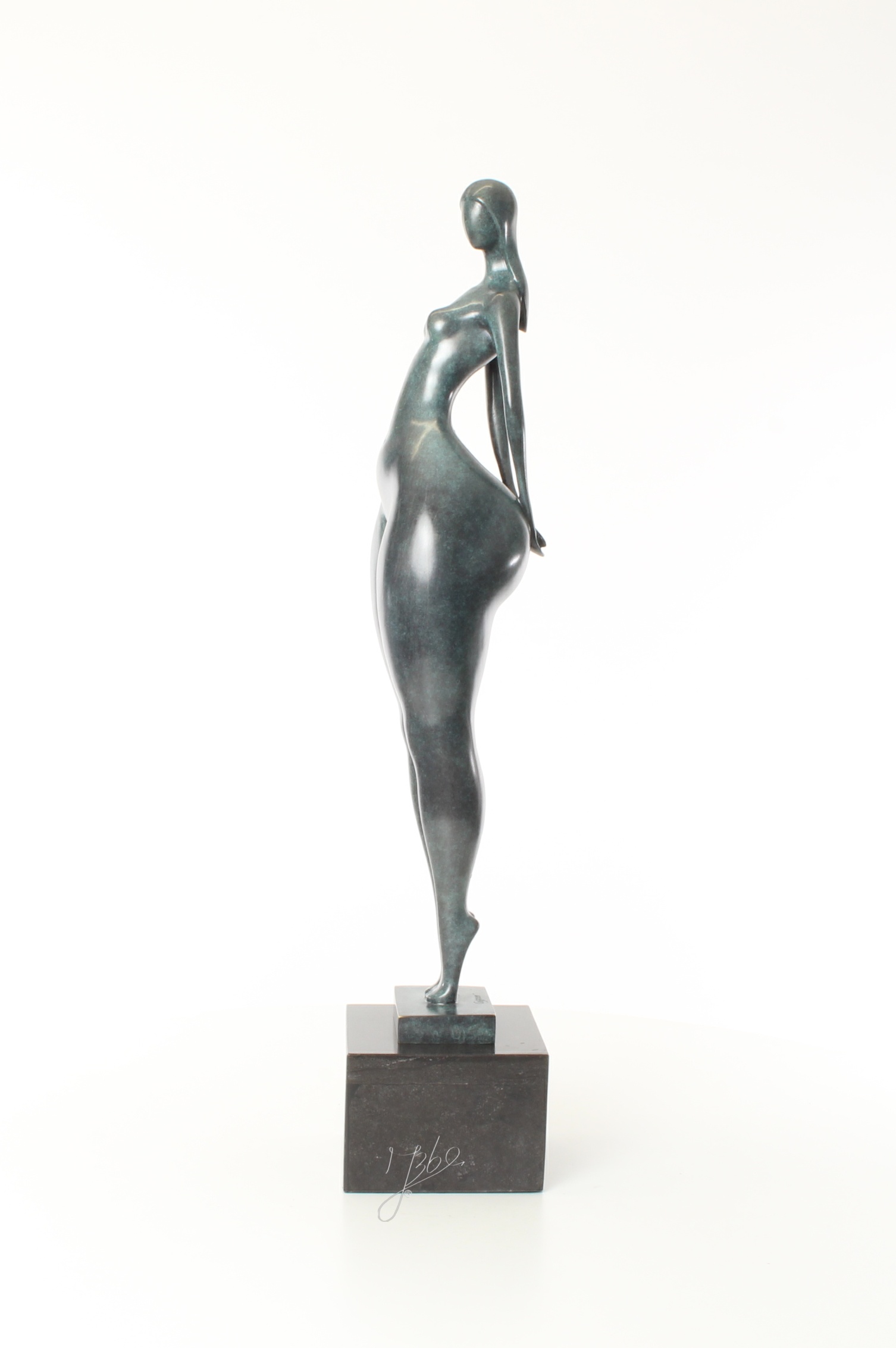 Einzigartige modernistische Bronzeskulptur abstrakte weibliche Figur 9