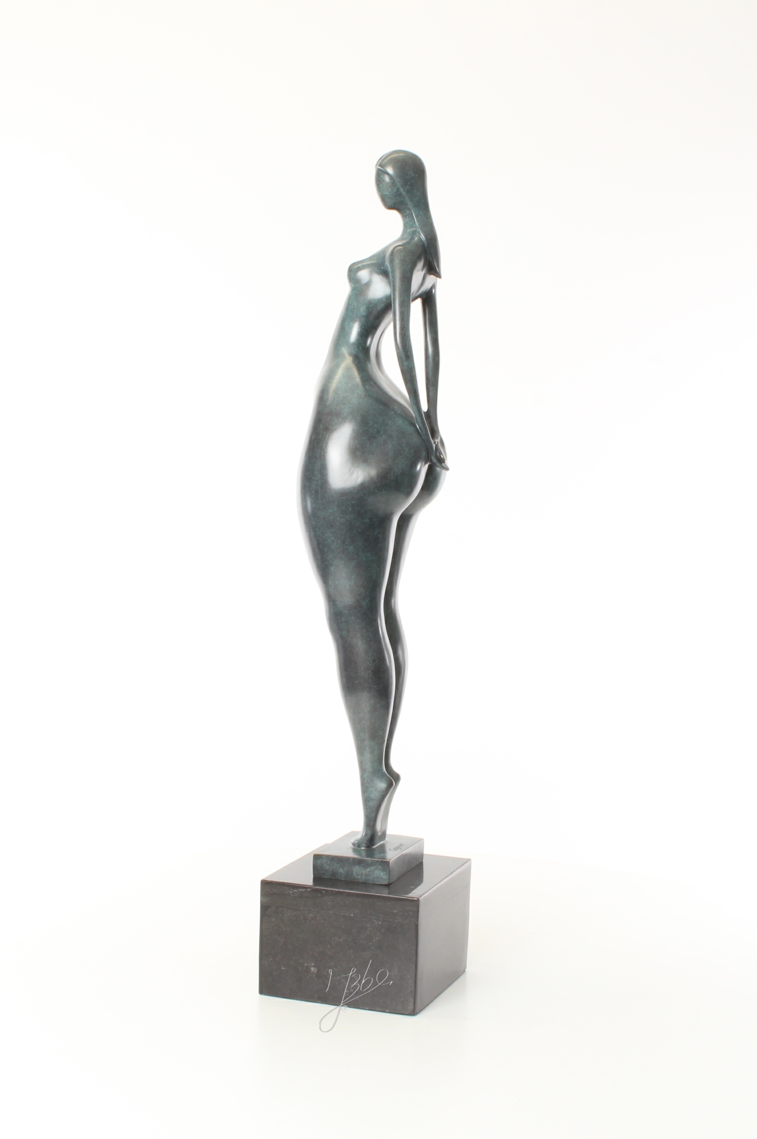 Einzigartige modernistische Bronzeskulptur abstrakte weibliche Figur 4