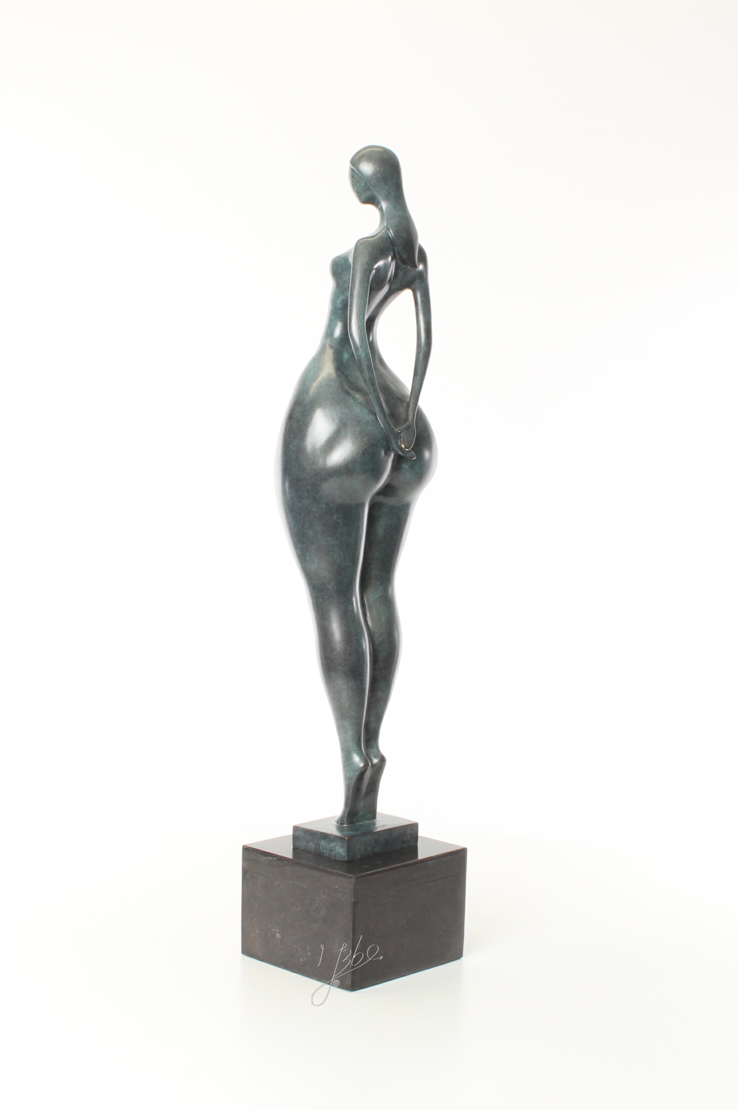 Einzigartige modernistische Bronzeskulptur abstrakte weibliche Figur 10