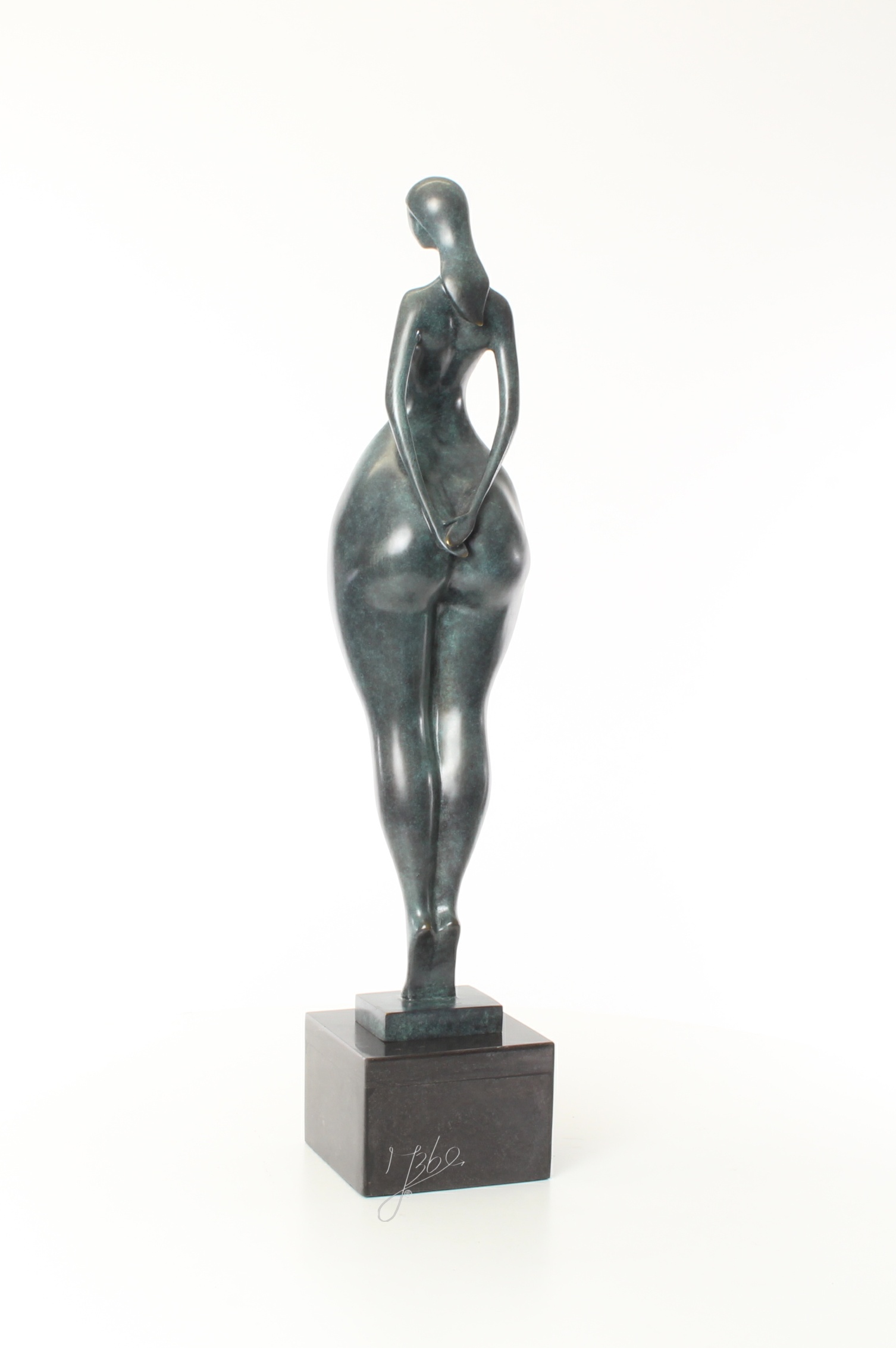 Einzigartige modernistische Bronzeskulptur abstrakte weibliche Figur 6