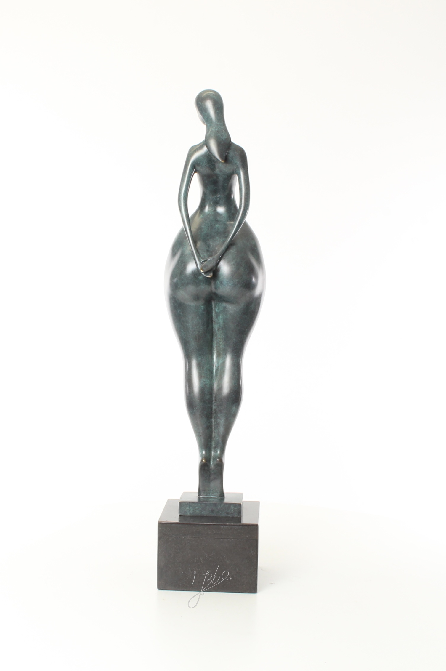 Einzigartige modernistische Bronzeskulptur abstrakte weibliche Figur 11