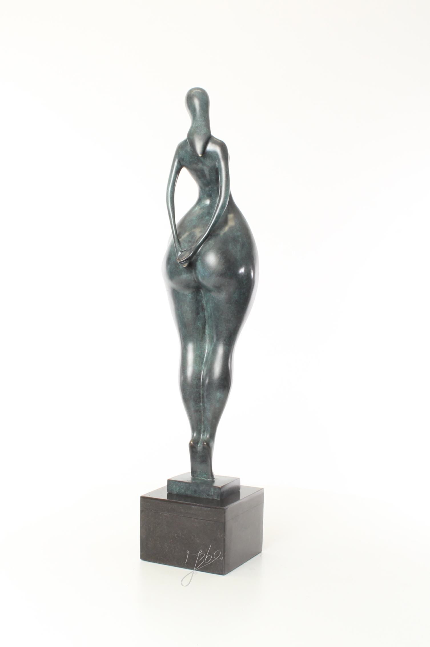 Einzigartige modernistische Bronzeskulptur abstrakte weibliche Figur 7