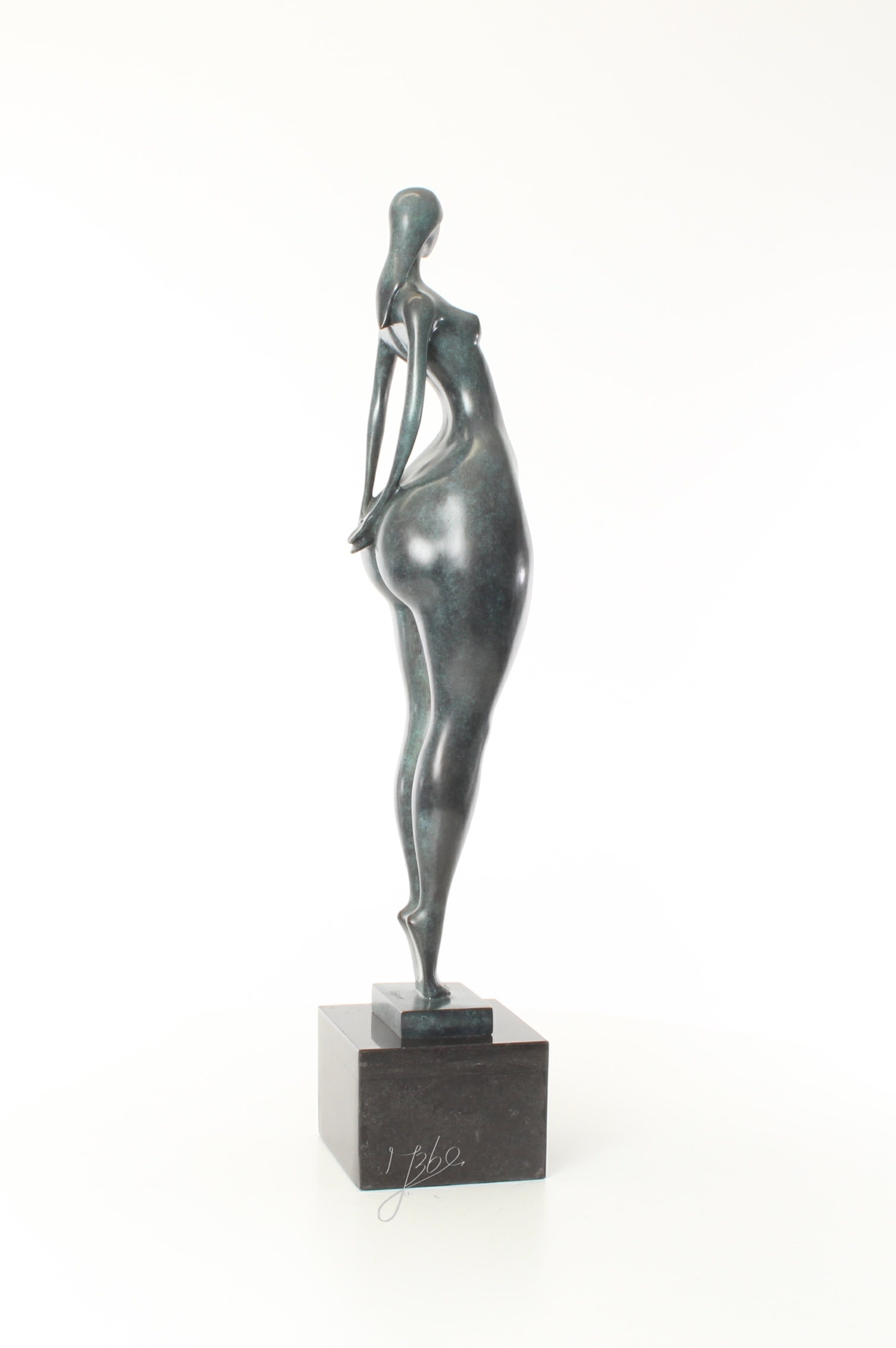 Einzigartige modernistische Bronzeskulptur abstrakte weibliche Figur 13