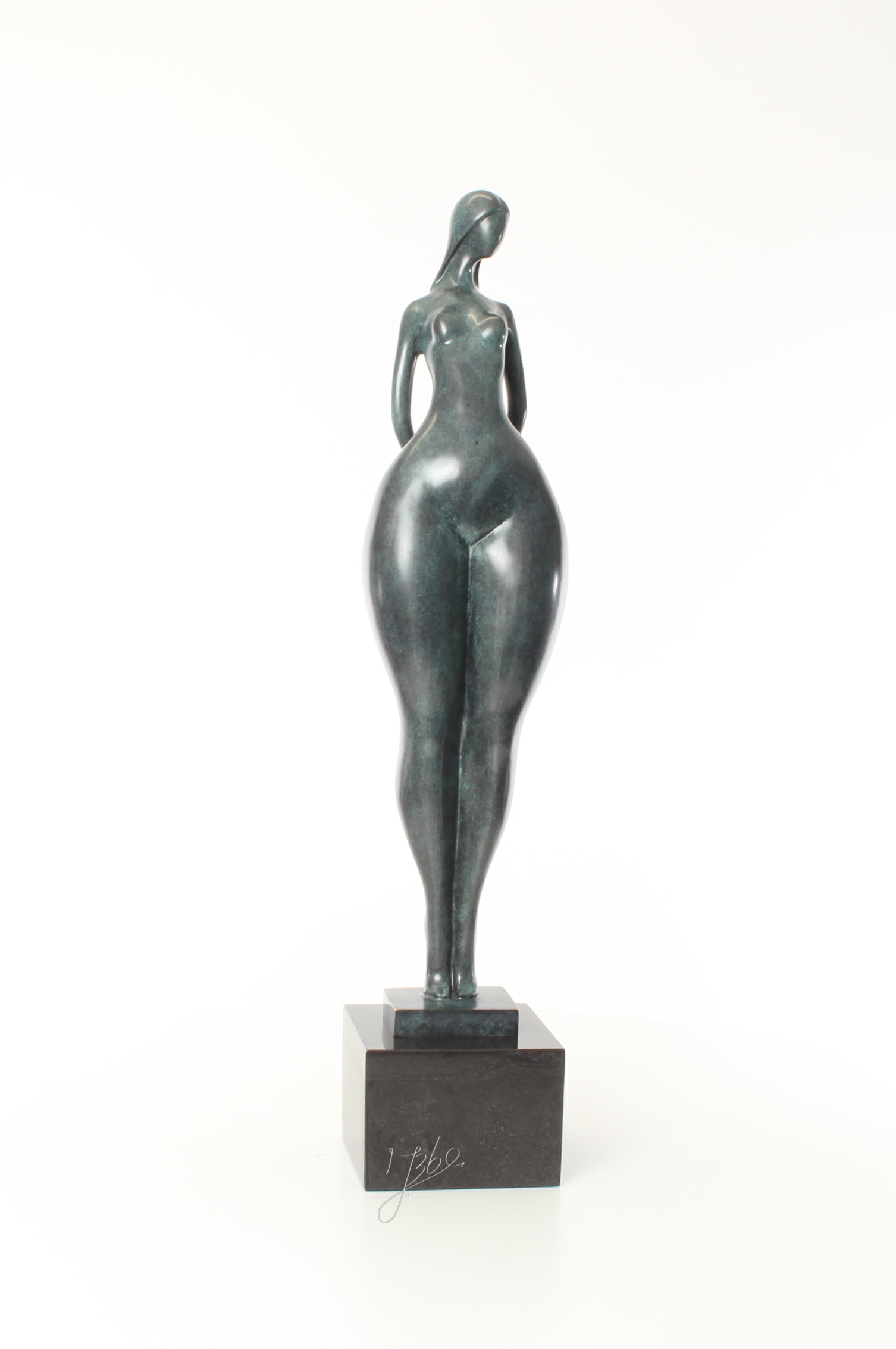 Einzigartige modernistische Bronzeskulptur abstrakte weibliche Figur 16