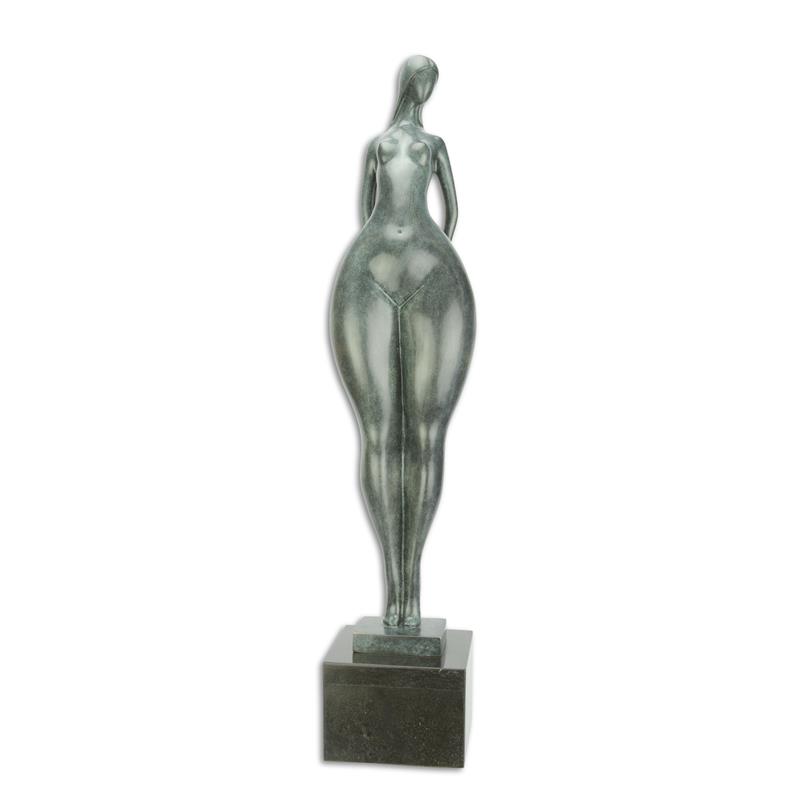 Einzigartige modernistische Bronzeskulptur abstrakte weibliche Figur 2
