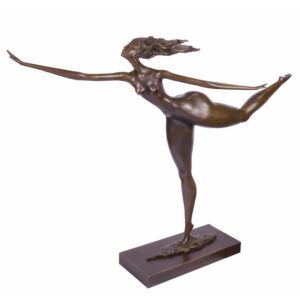 Modernistische Bronzeskulptur einer tanzenden Frau