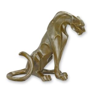 Modernistische Bronze Panther Skulptur Zeitgenössischer Sitzender Gepard