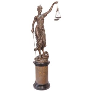 Bronze Justitiaskulptur Römische Göttin der Gerechtigkeit Statue kaufen