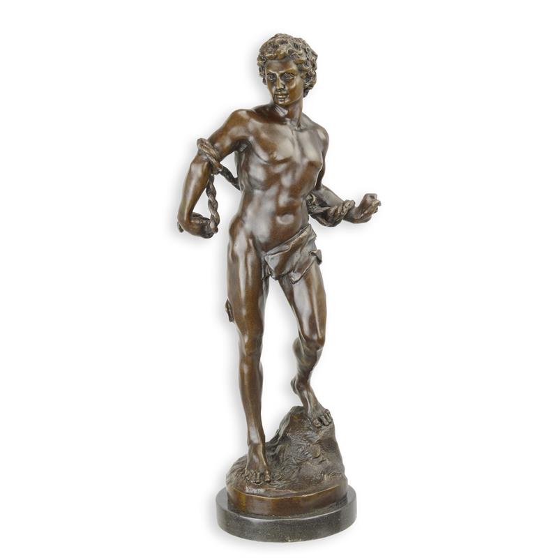 Dynamische Bronze Sklavenfigur kunstvolle Skulptur eines jungen Mannes 2