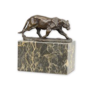 Exquisite Bronze Panther Skulptur auf edlem Marmorsockel