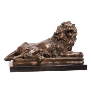 Hochwertige Bronze Löwenfigur Detaillierte Bronzeskulptur eines Liegenden Löwen