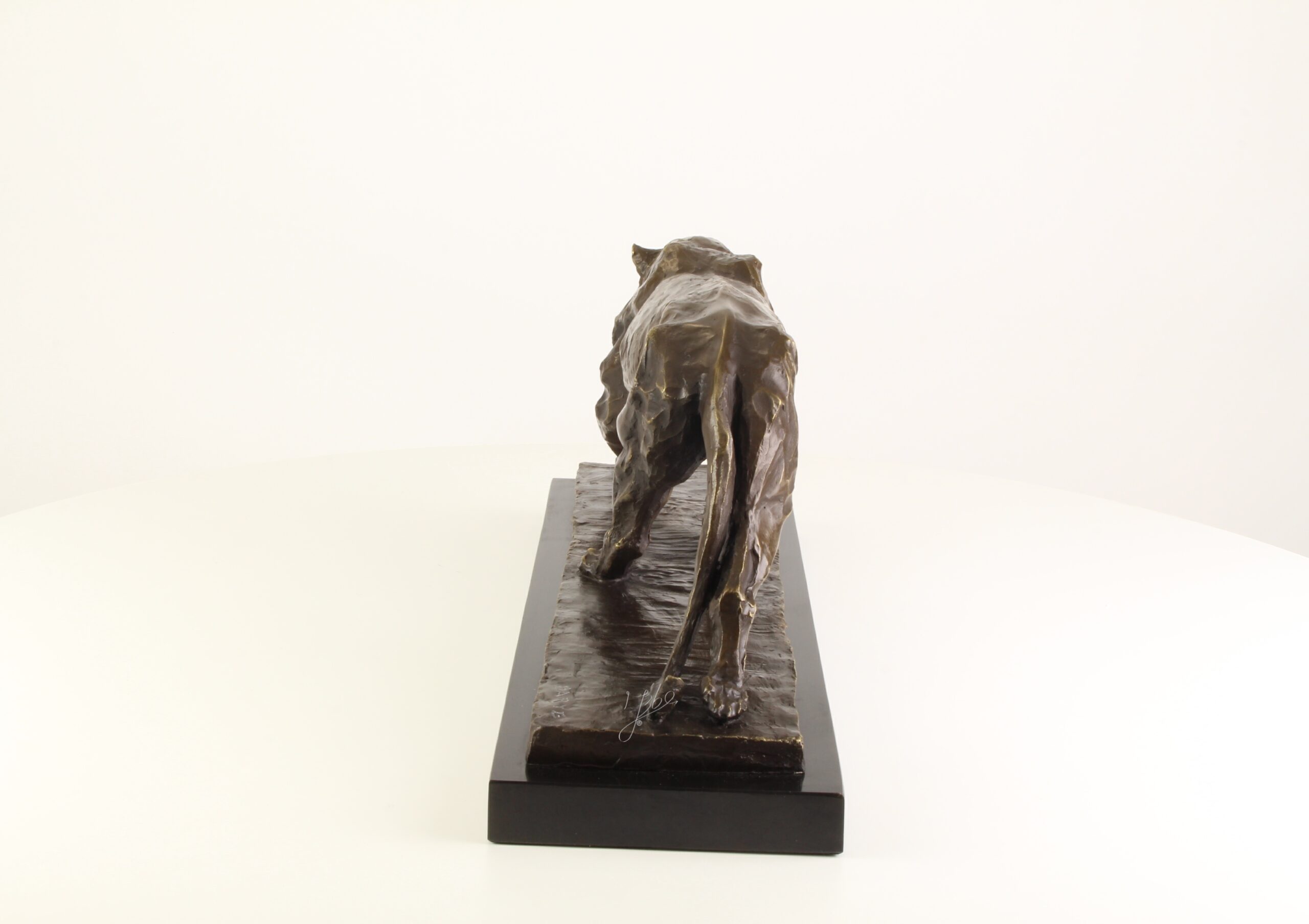 Exquisite Bronzeskulptur Panther Detaillierte Kunst auf edlem Sockel 5