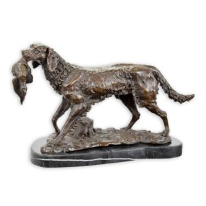 Exquisite Bronze Hundeskulptur Detaillierte Darstellung mit Beute