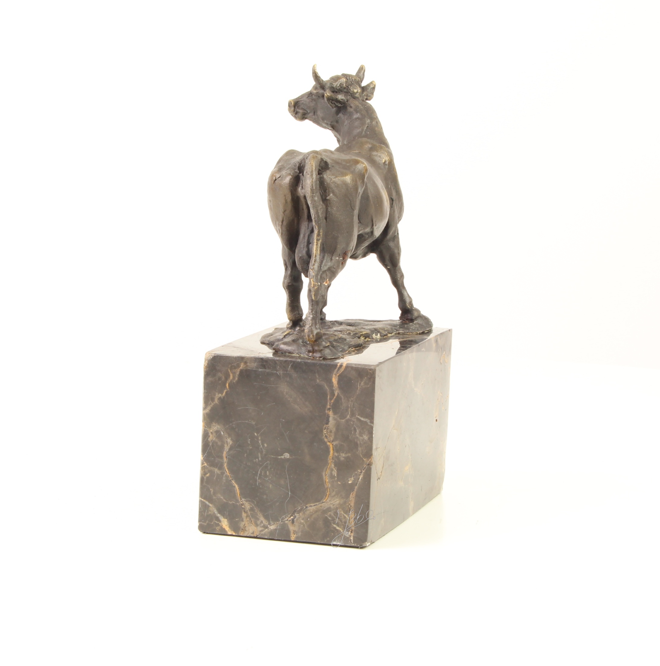 Handgefertigte Bronze Stierskulptur auf edlem Marmorsockel Kunstwerk für Sammler 6