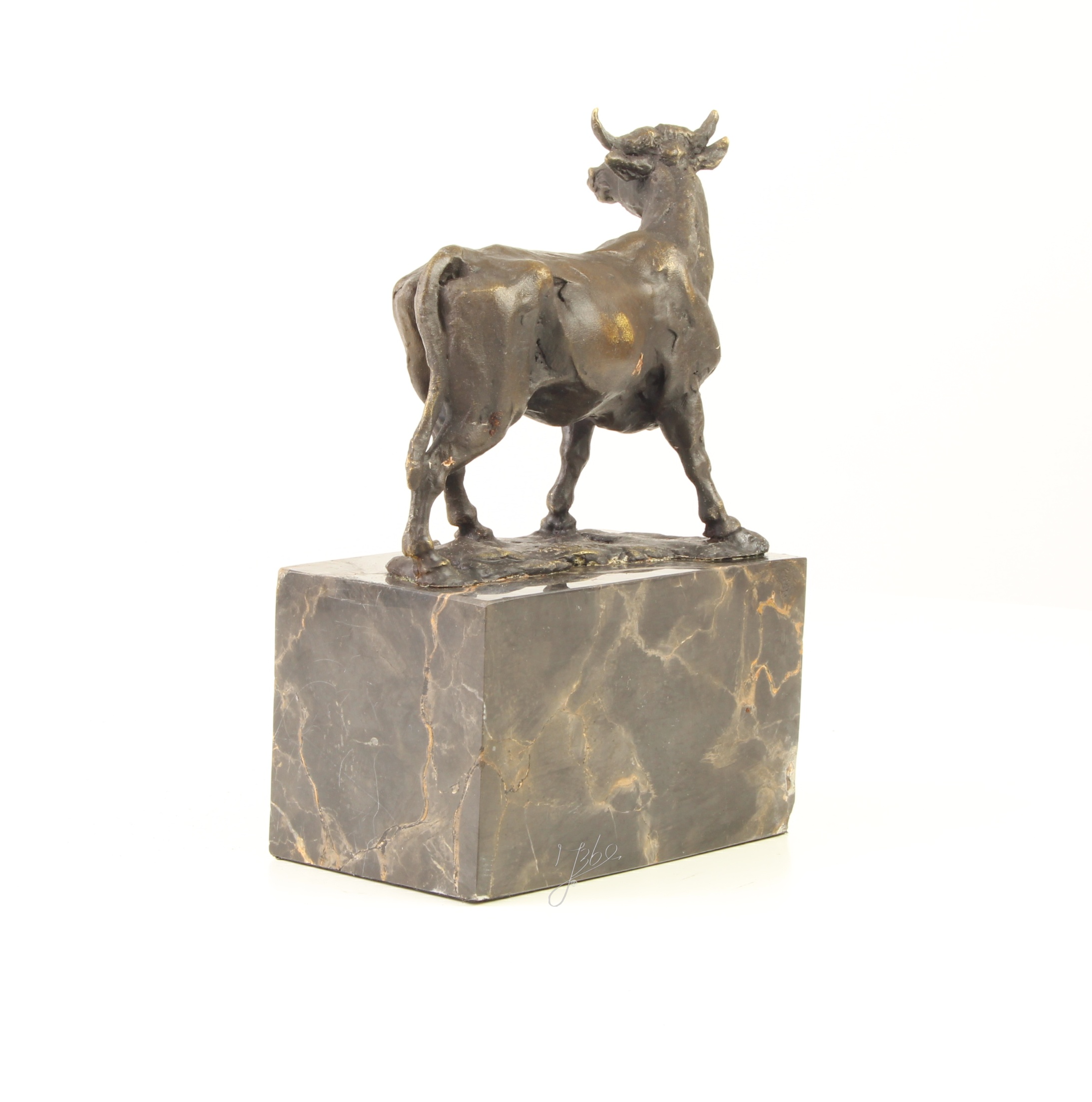 Handgefertigte Bronze Stierskulptur auf edlem Marmorsockel Kunstwerk für Sammler 8