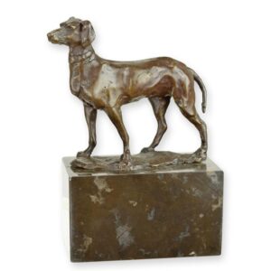 Realistische Bronze Windhund Skulptur  Kunstvolle Hundeskulptur für Ihr Zuhause