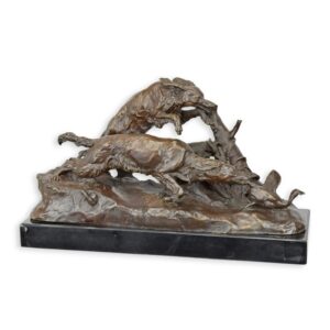 Dynamische Bronze Hundeskulptur Elegante Bronze Jagdskulptur entdecken