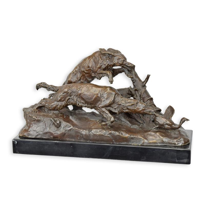 Dynamische Bronze Hundeskulptur Elegante Bronze Jagdskulptur entdecken 2