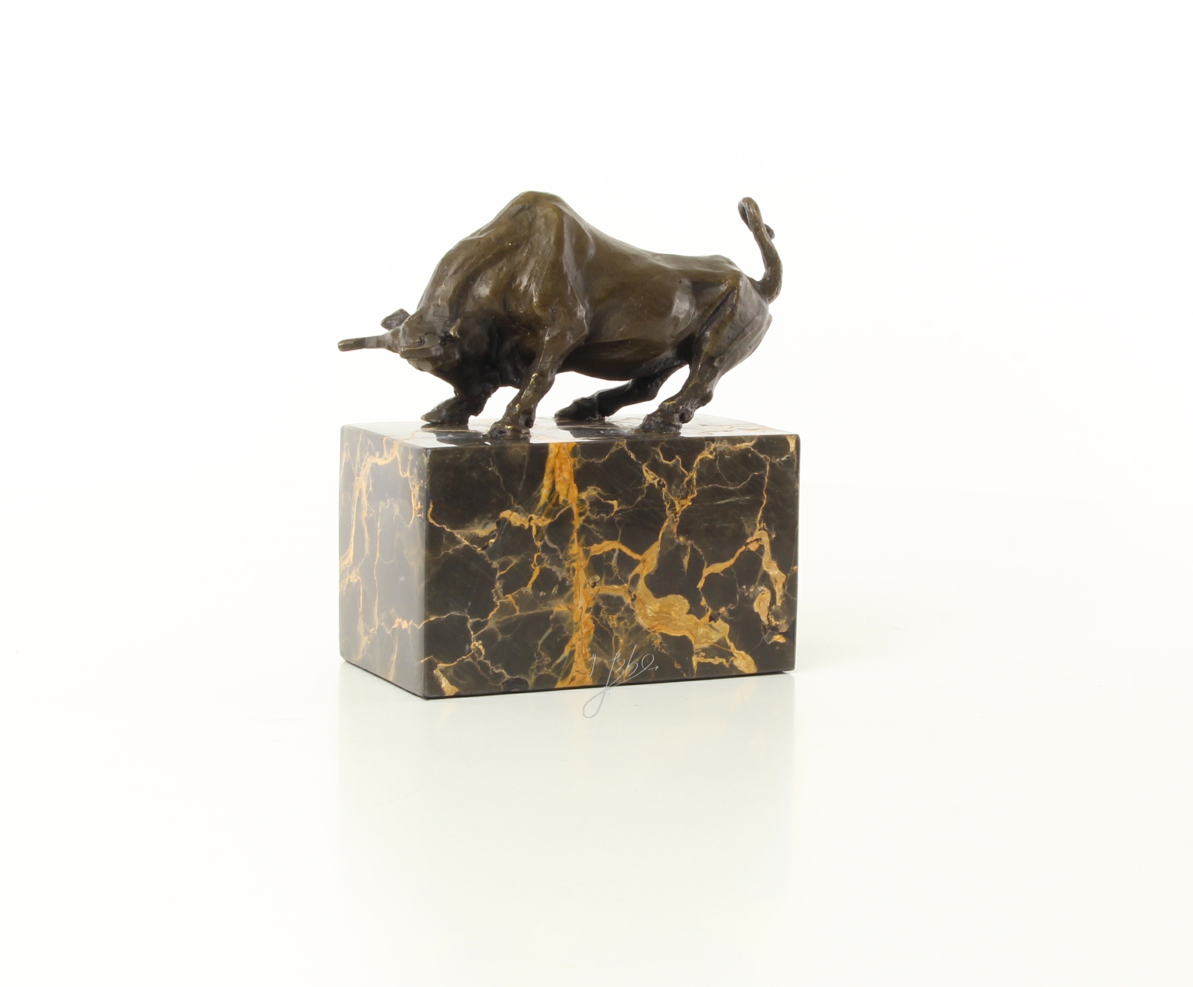 Dynamische Bronze Stier Skulptur auf Sockel für Ihr Zuhause 3