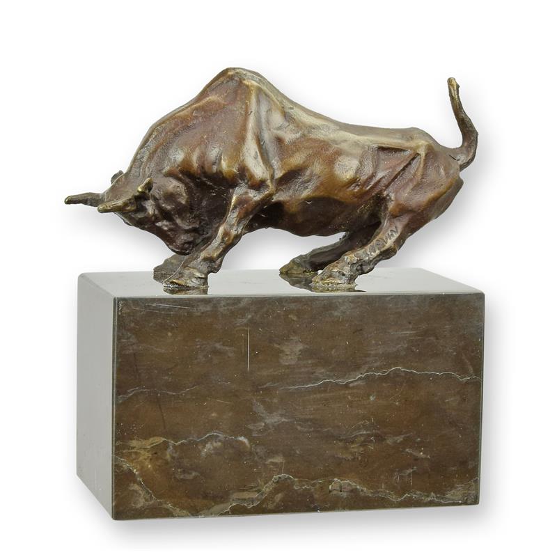 Dynamische Bronze Stier Skulptur auf Sockel für Ihr Zuhause 2