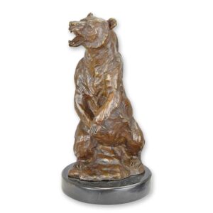 Exquisite Bronze Bärenskulptur Detaillierte Darstellung eines Stehenden Bären