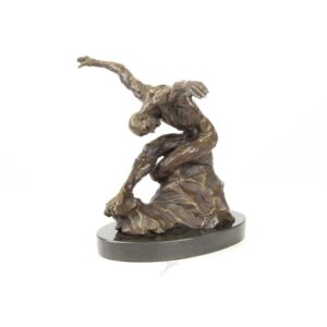 Modernistische Bronzeskulptur Tänzer Dynamische männliche Akt Statue