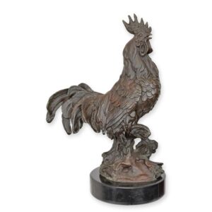 Detaillierte Bronze Hahn Skulptur  Kunstvolles Highlight für Ihr Zuhause