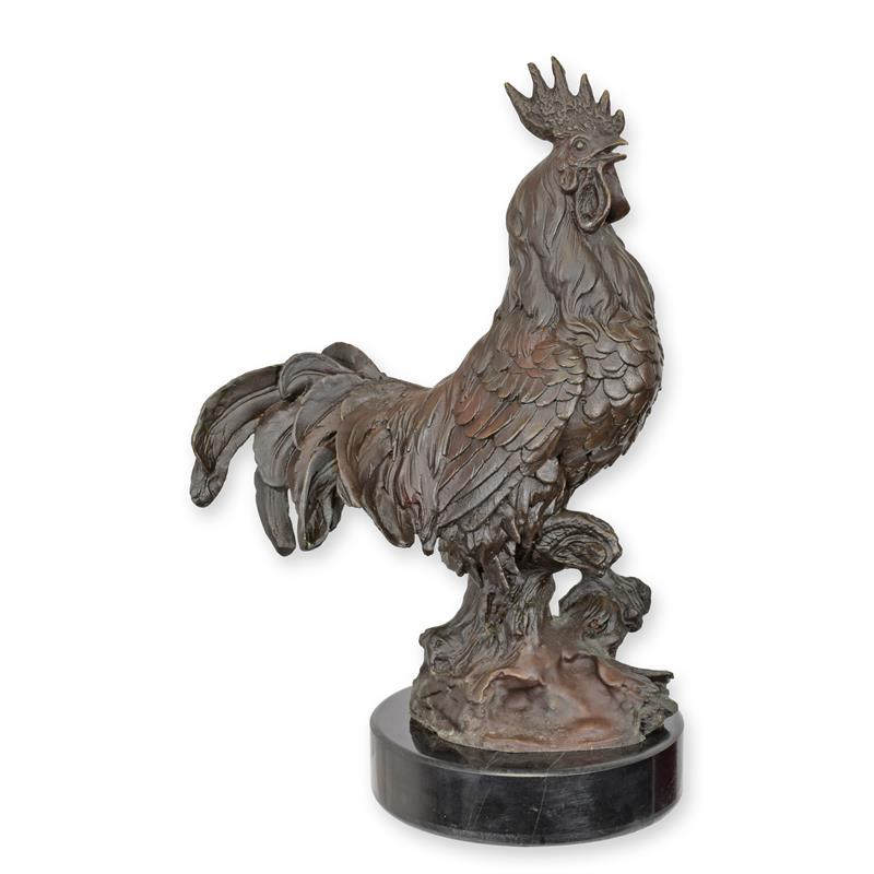 Detaillierte Bronze Hahn Skulptur Kunstvolles Highlight für Ihr Zuhause 2